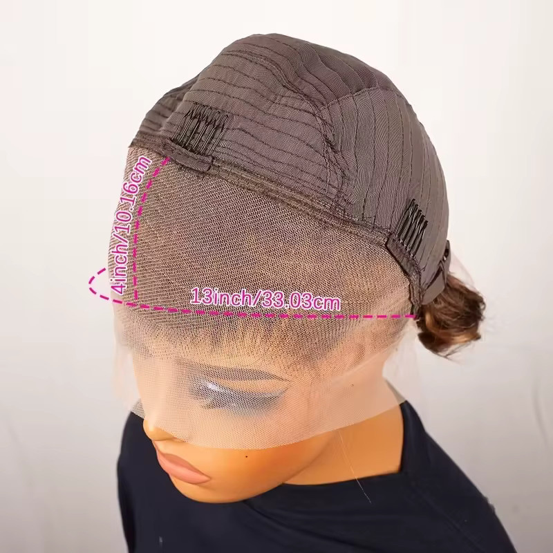 OYM HAIR Lace-Front-Bob-Pixie-Perücke aus Echthaar, lockig, Damen - Bild 4