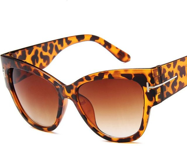 Yalujia Sonnenbrille Retro, Kunststoff, Vollrand, Leopard Print, Braun, Unisex - Bild 1