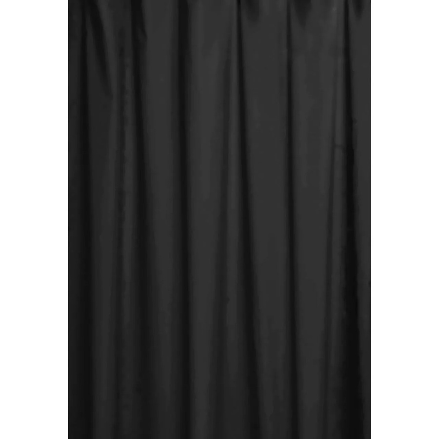 Euroshowers Duschvorhang aus Polyester in Schwarz mit 12 Ringen und Metallösen, wasserabweisend und antibakteriell, B: 180 cm, H: 200 cm - Bild 2