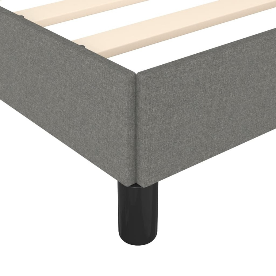 vidaXL Bettgestell mit Stoffbezug in Dunkelgrau, B/T/H: 140 x 190 x 35 cm - Bild 4