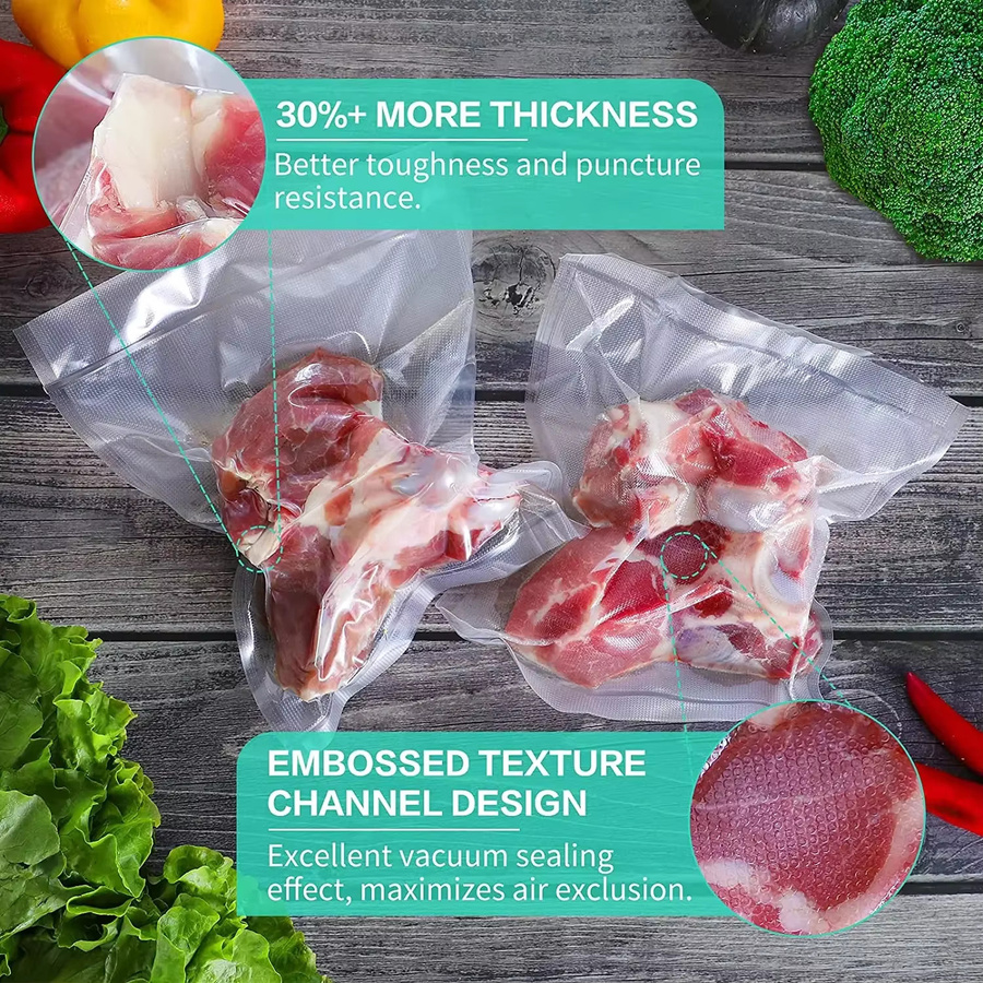50 Stück Vakuumbeutel mit Netzmuster aus transparentem Kunststoff zum Frischhalten und Verpacken von Lebensmitteln - Bild 5