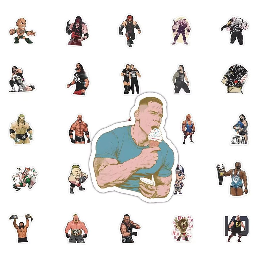 GOGOTU Wrestling Cartoon Aufkleber, 60-teiliges Set - Bild 2
