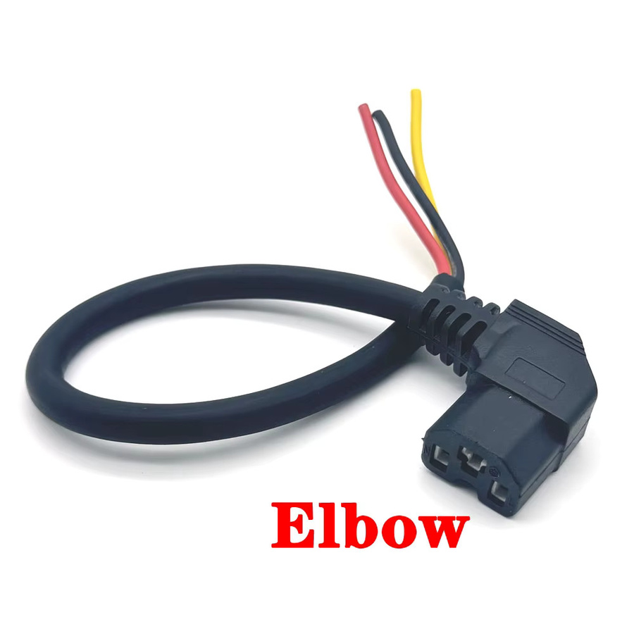 LAJQTAO E-Bike-Akku-Ladestecker mit drei vertikalen Ladebuchsen, 12AWG-Kabel und Winkelanschluss für 60V 72V Elektrofahrzeuge, Schwarz - Bild 2