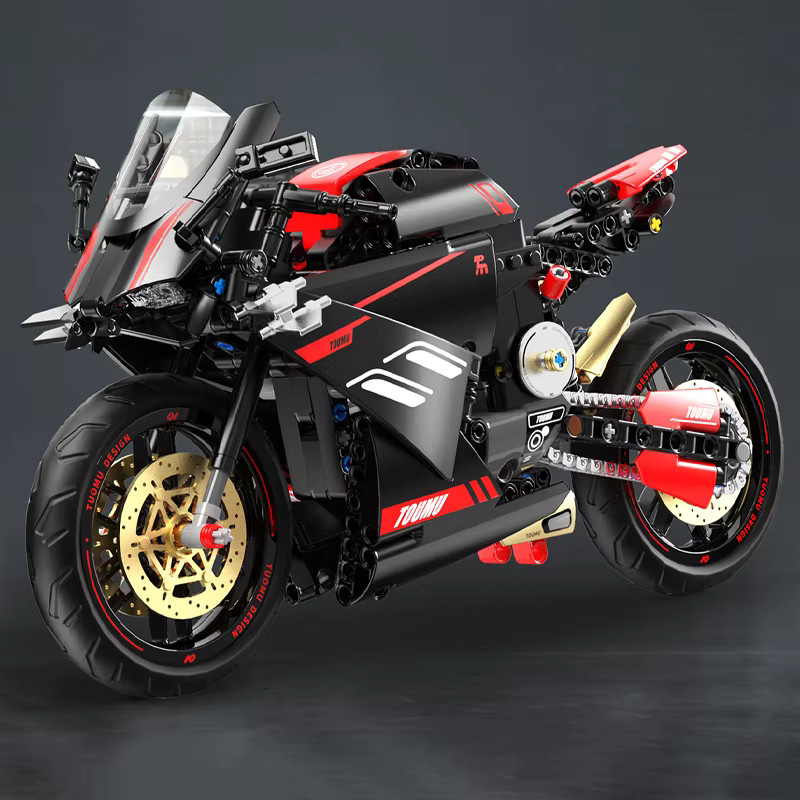 M MENBIS Hochgeschwindigkeits-Rennmotorrad, MOC Bausteine Set, 1:8, 426 Teile - Bild 2