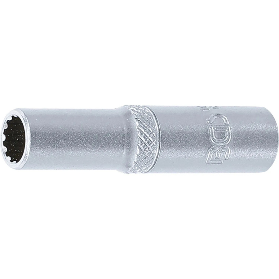 BGS Steckschlüssel-Einsatz Gear Lock tief, Antrieb Innenvierkant 1/4 Zoll, SW 7 mm, silber - Bild 2