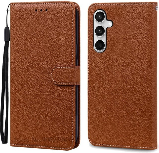 Samsung Galaxy A17 Brieftasche Klapphülle aus Leder in Braun - Bild 1