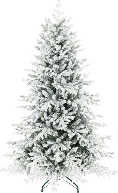 HOMCOM Weihnachtsbaum aus Kunststoff und Metall in Grün und Weiß, H x B x T: 180 x 116 x 116 cm - Bild 1