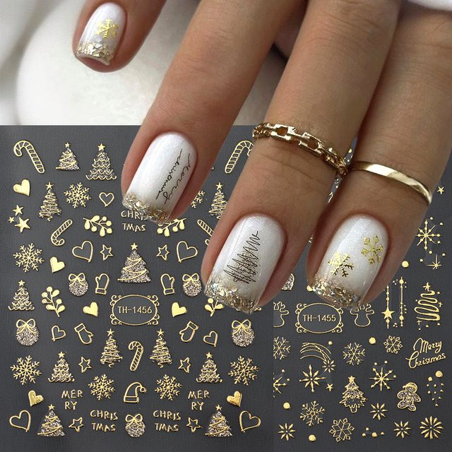 Full Beauty Nail Art Aufkleber, Gold, Glänzend, 2 Stück - Bild 1
