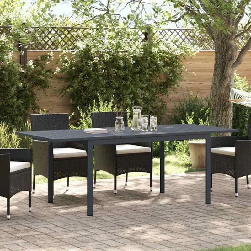 Vidaxl Ausziehtisch Modern aus Stahl in Anthrazit, Rechteckig, B/T/H: 210 x 90 x 73 cm - Bild 1