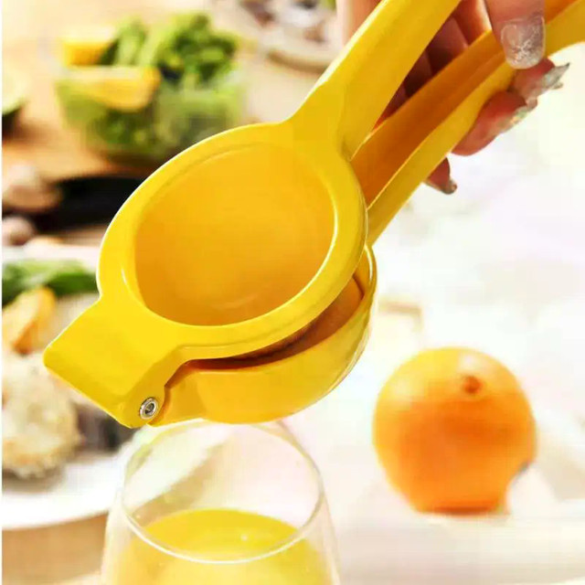 N2HAO Manuelle Zitronenpresse aus Aluminiumlegierung und Kunststoff, Gelber Orangensaft-Entsafter für Zuhause - Bild 1