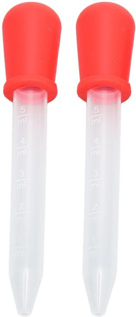 Neoglint 2er-Set Multifunktionale Transferpipetten aus Silikon, Kalibrierte Flüssigkeitstropfer in Rot - Bild 1