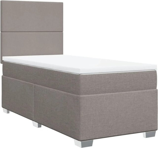 vidaXL Boxspringbett mit Matratze Hybrid-System in Taupe, Breite: 80 cm, Tiefe: 200 cm - Bild 1