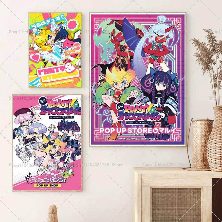 Selbstklebendes Anime Wandposter P-Panty And Stocking in Mehrfarbig - Bild 2