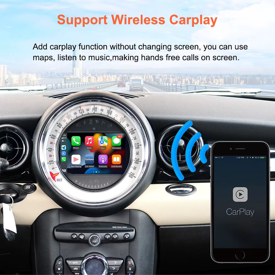 Bonroad Wireless CarPlay und Android Auto Modul für BMW CIC System und Mini Cooper R55 R56 R57 R60 mit Mirror Link und Airplay in Schwarz - Bild 4