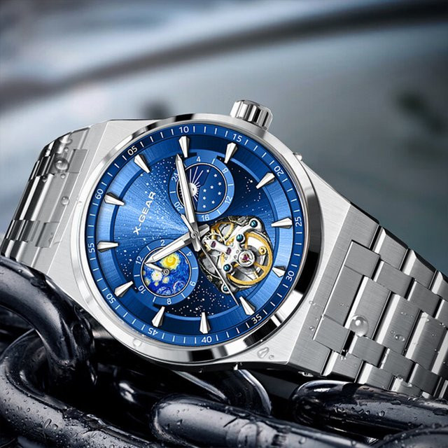 X-GEAR Armbanduhr, Automatik, Edelstahl, Schwarz, Herren - Bild 1