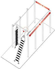 Krause Stufen-Regalleiter aus Aluminium für Doppelregale, drehbar und rollbar, 12 Stufen, Weiß - Bild 1