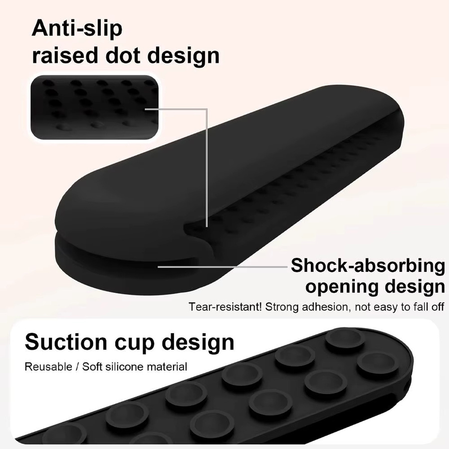 Silikon Handgelenk-Halterung für Tablet und Smartphone mit rutschfestem Armband, kompatibel mit iPhone, iPad und Android-Geräten, Farben: Pink und Schwarz - Bild 3