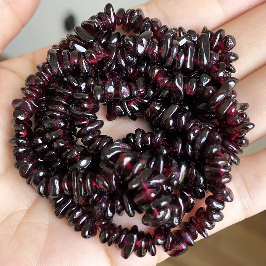 Perle, Amethyst-Chips, Naturstein, 5–8 mm, 40,6 cm, Schwarz, Unisex - Bild 1