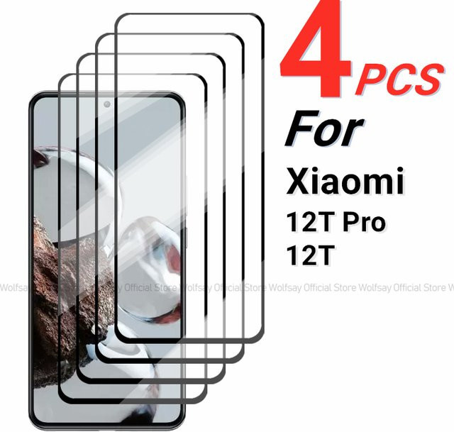 2/4er Set gehärtete Glas Displayschutzfolie für Xiaomi 12T und Xiaomi 12T Pro, transparent mit Vollklebe-Abdeckung - Bild 1