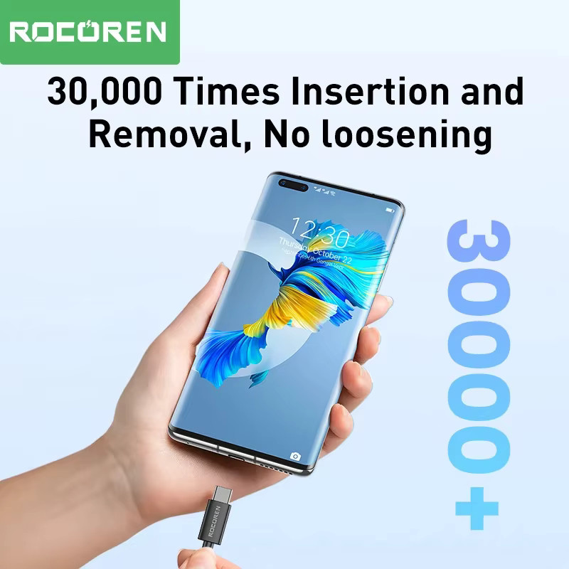 Rocoren USB Typ C Schnellladekabel für Xiaomi, Huawei und Samsung in Schwarz oder Grau - Bild 4