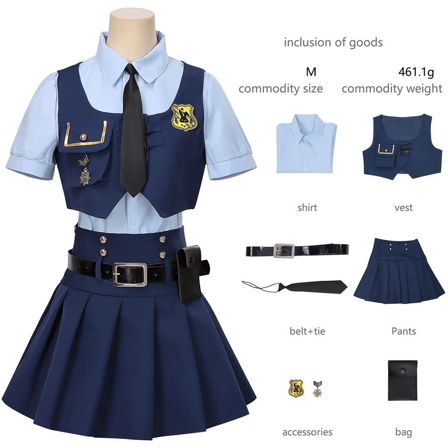 SKYSSIGN Judy Hopps Cosplay Kostüm Frau, Blauer Rock Set, Blau - Bild 2