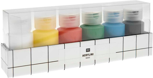 Rico Design Acrylini Acrylfarben Set Basic in Multicolour mit 6 Farben - Bild 1