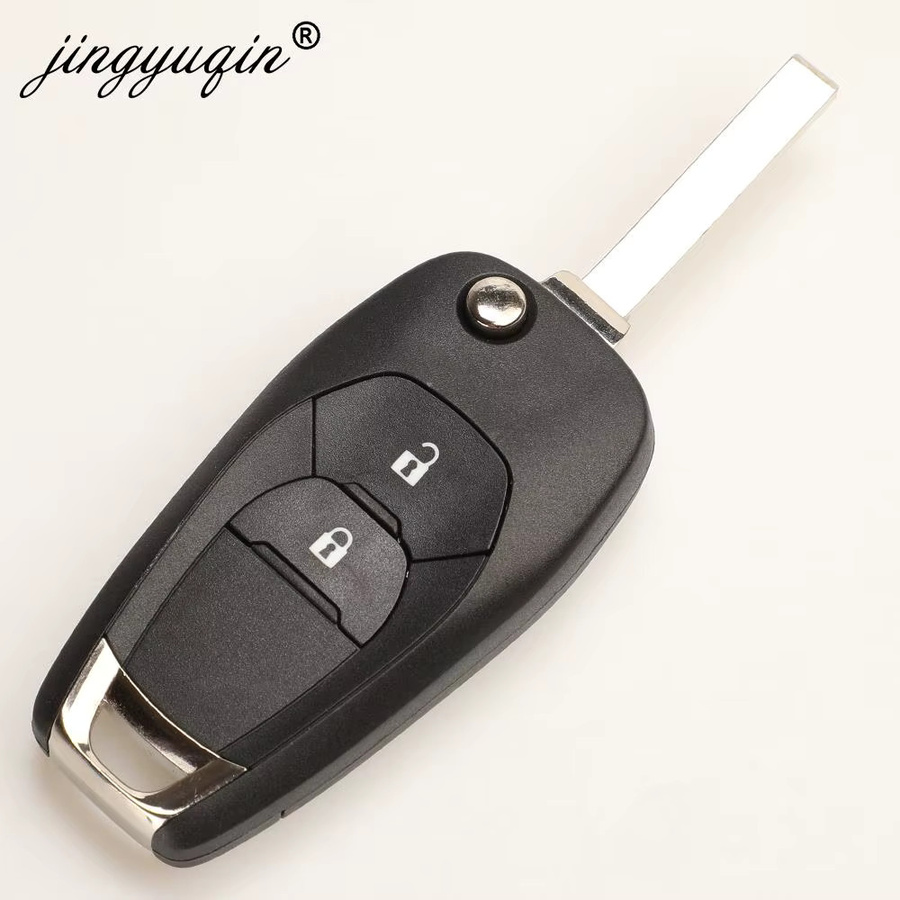Jingyuqin Flip Fernbedienung Auto Schlüssel für Chevrolet Colorado Cruze Malibu Trailblazer Tracker Onix RS, 433MHz ID46 PCF7941E, Schwarz - Bild 4