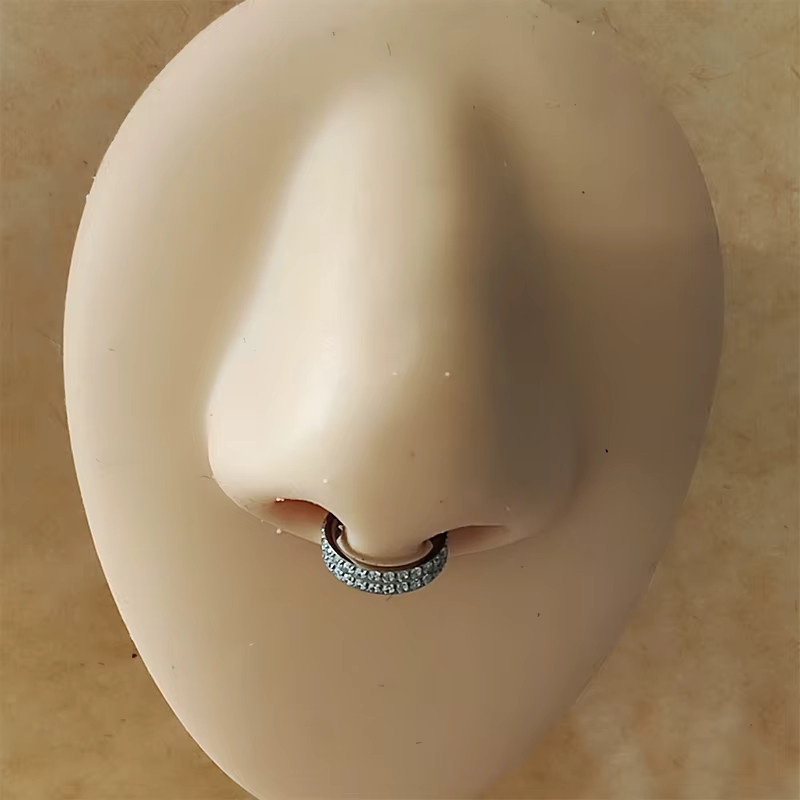 BDBOPR Septum Clicker Piercing, Titan, Zirkonia, Unisex - Bild 2
