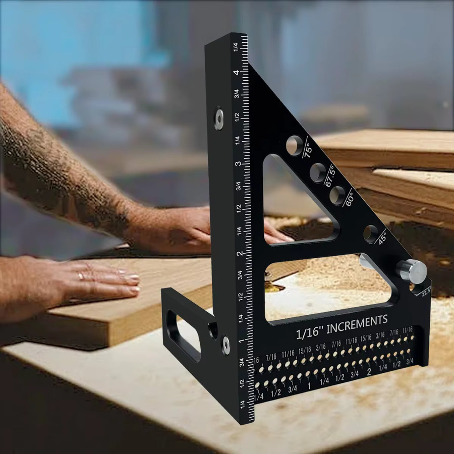GDART 3D Multi-Winkel Aluminium-Gehrungslineal Winkelmesser für die Holzbearbeitung - Bild 3