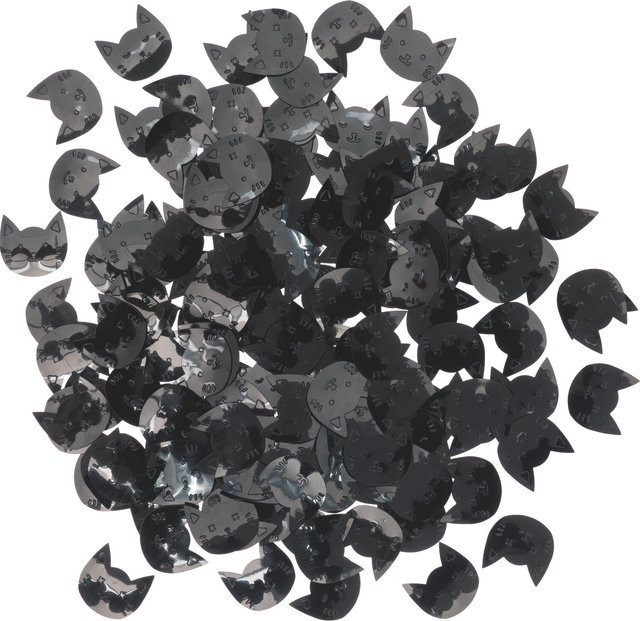 Rico Design Flitterstreu Katzenköpfe in Schwarz, 200 Stück Konfetti für deine Halloween-Party - Bild 1