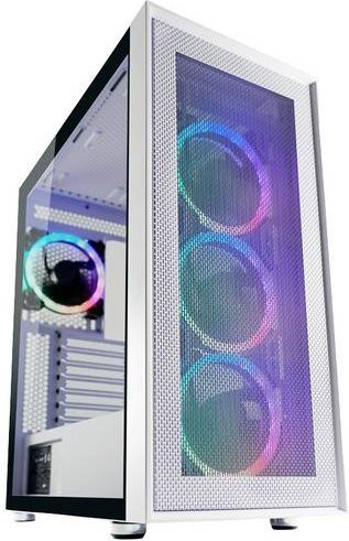 LC Power Gaming 802W Wanderer X Midi-Tower PC-Gehäuse in Weiß mit ATX-Mainboard-Unterstützung und Seitenteil aus gehärtetem Glas - Bild 1