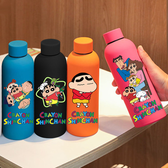 TOPTOY Isolierbecher Crayon Shin-chan Sports Student Cartoon, doppelwandiger Edelstahl-Tumbler mit mattiertem Finish, Mehrfarbig - Bild 1