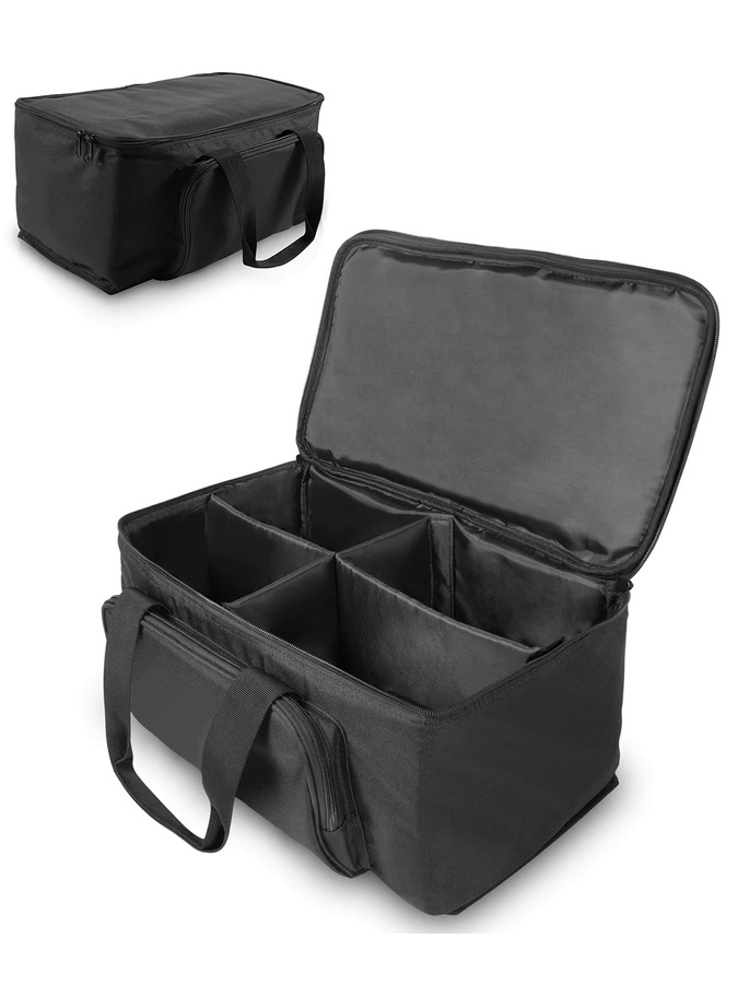 Datewink Par Licht Tasche für 4 Scheinwerfer, Wasserdichte Aufbewahrungstasche aus 600D PVC und 210D Futter, Schwarz, B/T/H: 18 x 18 x 10 cm - Bild 7