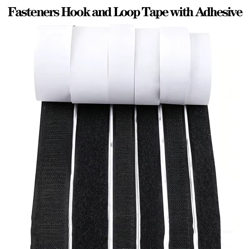 Selbstklebendes Klettverschlussband aus Nylon in Schwarz für DIY-Bastelzubehör - Bild 3