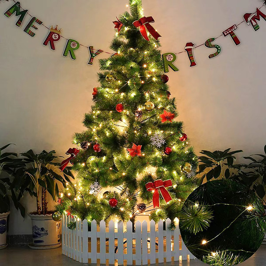 Topdii LED Fairy Lights String mit Fernbedienung, Warmweiß, Grüner Kupferdraht, USB und Batterie für Hochzeit, Weihnachten und Party-Deko - Bild 4