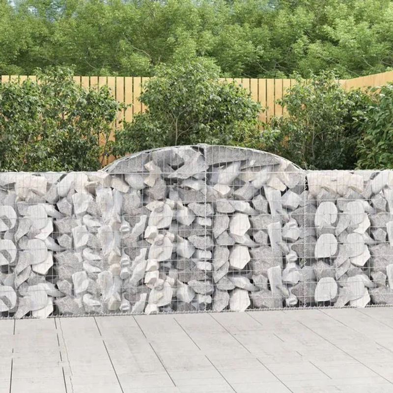 Vidaxl Gabionenkorbe aus verzinktem Eisen, 6er Set, B/H: 300 x 30 x 100/120 cm - Bild 1