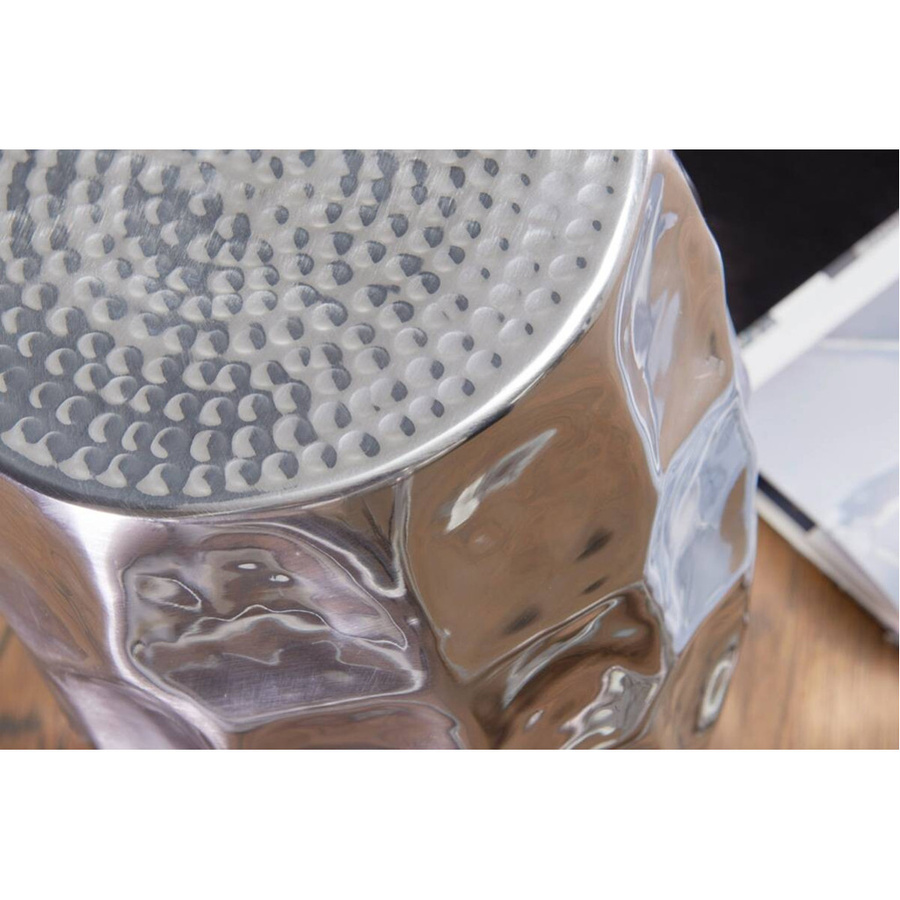Wohnling Beistelltisch aus Aluminium in Silber, rund und glänzend, B/T/H: 30 x 30 x 47 cm - Bild 5