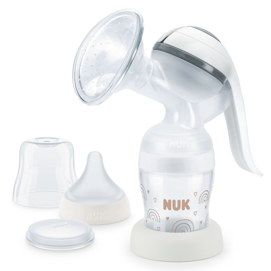 NUK Hand-Milchpumpe Perfect Match in Weiß mit Silikon-Elementen - Bild 1