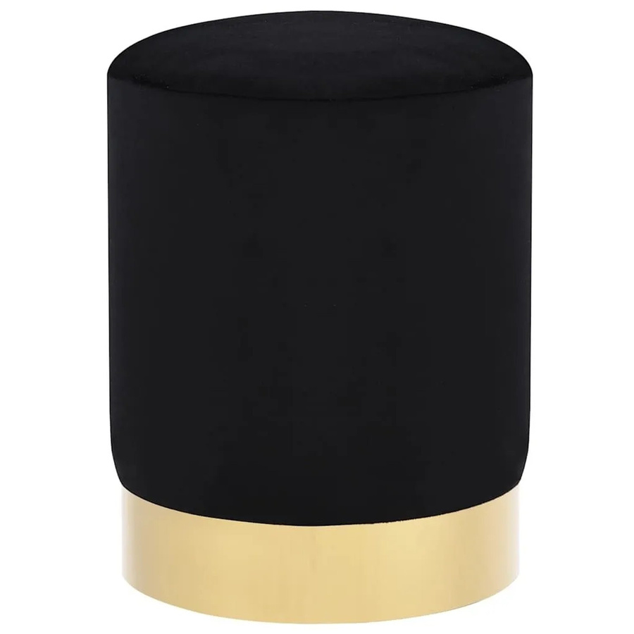 vidaXL Hocker aus Samt in Schwarz und Gold, B/T/H: 28 x 36 x 28 cm - Bild 2