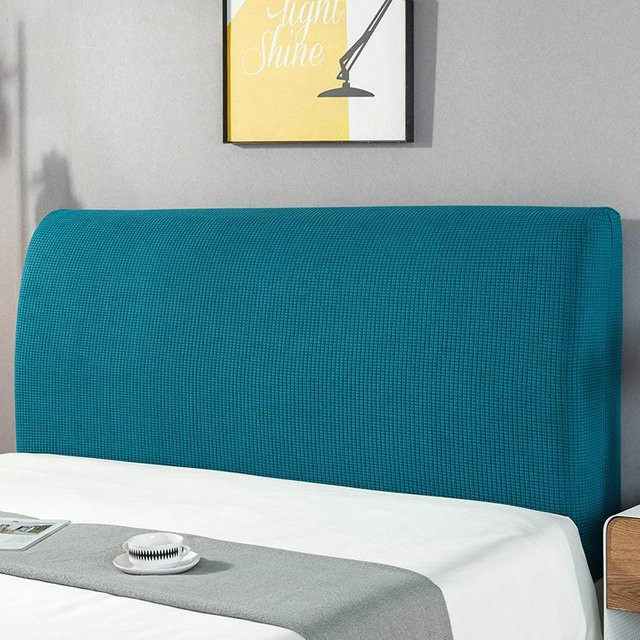 Morse Kopfteilbezug in Cyanblau, elastischer Rückenschutz und Staubschutz für dein Bett, Breite: 220 cm - Bild 1