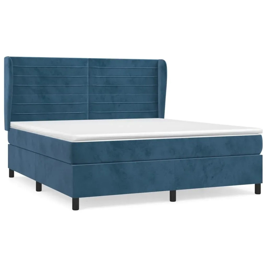 vidaXL Boxspringbett mit Matratze Dunkelblau Samt B/T/H: 160 x 200 x 118 cm - Bild 2