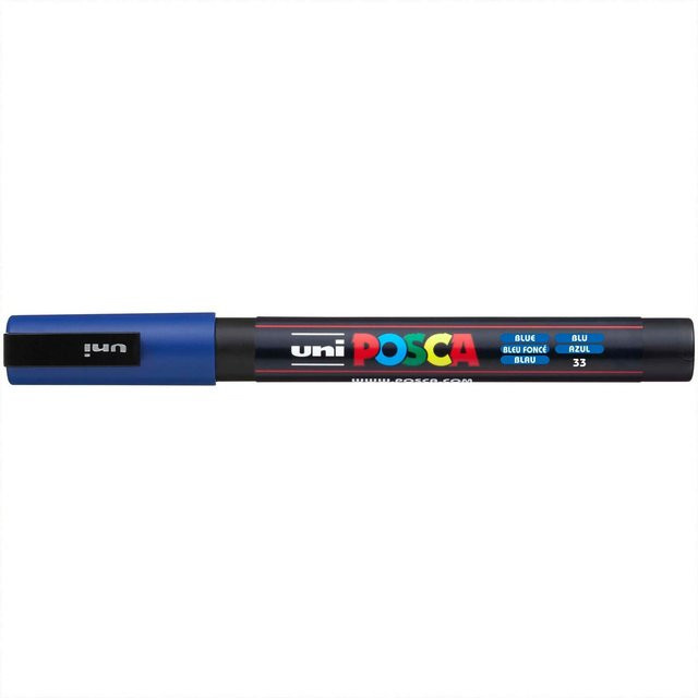 uni POSCA Marker PC-3M Permanent Marker mit feiner Spitze in Blau (0,9-1,3 mm) - Bild 1
