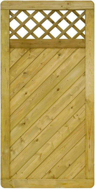 GartenLand Massivzaun INNSBRUCK Gerade mit Rankgitter aus Fichte in Grün, B/H: 90 x 180 cm, kesseldruckimprägniert und blickdicht - Bild 1