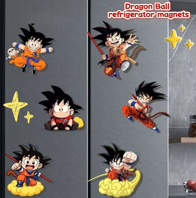 Dragon Ball Chibi Goku Acryl-Kühlschrankmagnet in Multicolour als niedliche Cartoon-Heimdekoration - Bild 1
