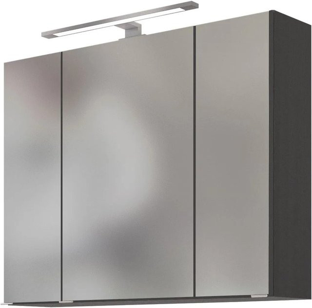 Held Möbel 3D-Spiegelschrank Neapel in Graphitgrau, Breite: 80 cm - Bild 1