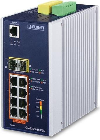 Planet IGS-6325-8UP2S Managed Gigabit Ethernet Netzwerk-Switch mit Power over Ethernet (PoE) in Schwarz und Edelstahl - Bild 1