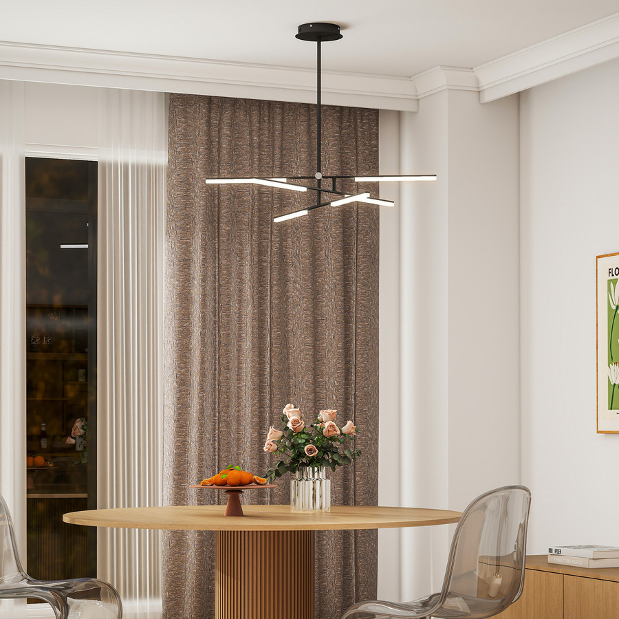 HOMCOM Moderne LED Pendelleuchte in Schwarz mit verstellbarem Lichtwinkel und Acryl-Bildschirm für Schlafzimmer, Küche und Wohnzimmer - Bild 2
