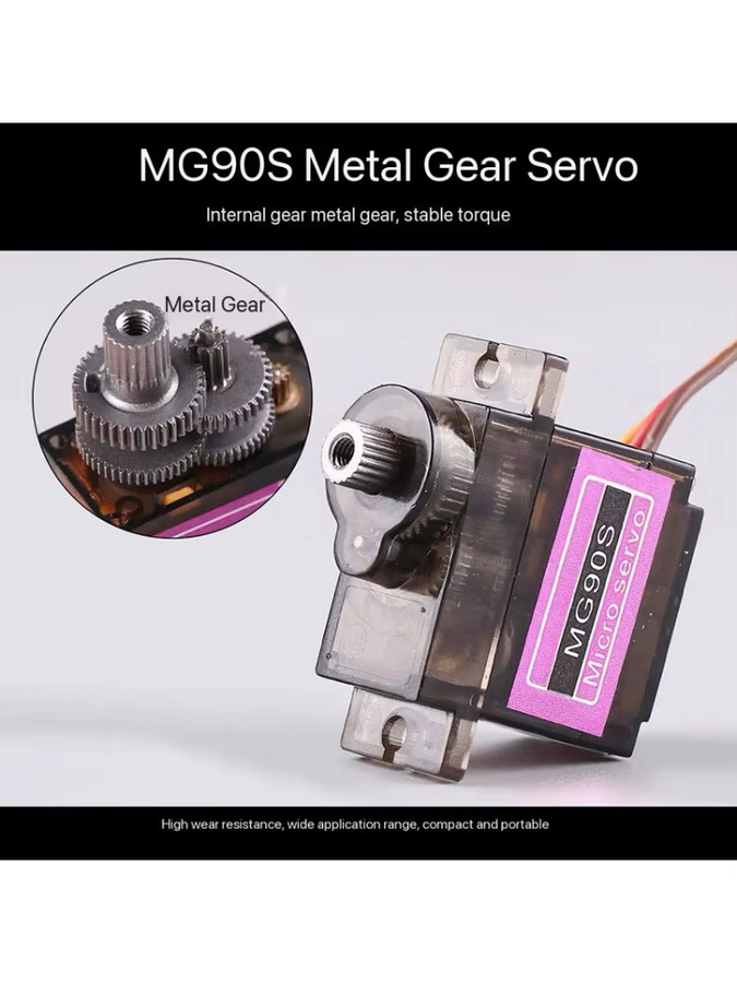 BANGSHE MG90S Servo für RC-Modellflugzeuge, Metall, 1-teiliges Set - Bild 5