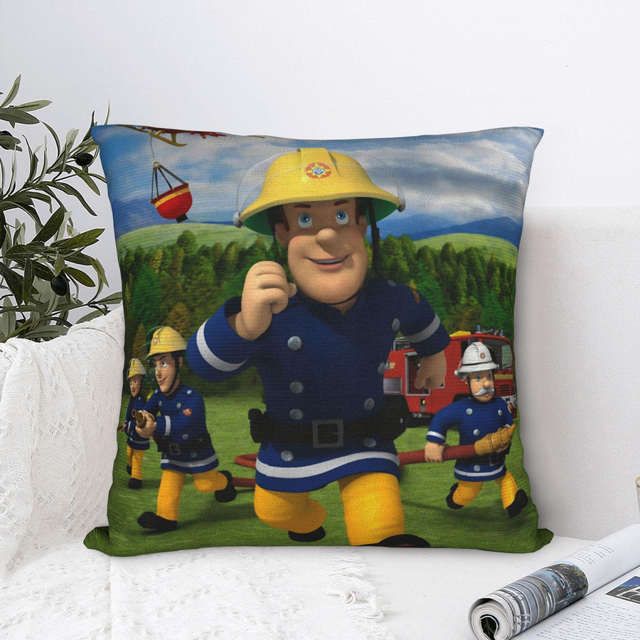 BNYNGFN Home Feuerwehrmann Sam Quadratische Kissenhülle aus Polyester in Multicolour, Breite: 40,64 cm, Breite: 40,64 cm, Höhe: 40,64 cm - Bild 5