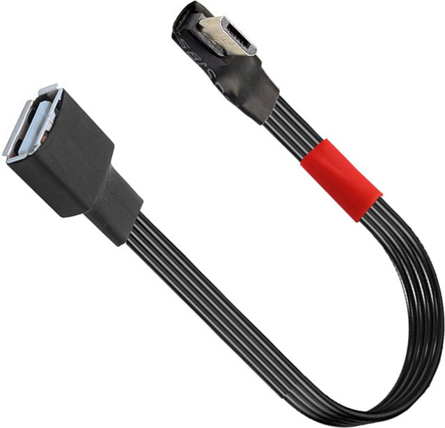 CY Micro-USB auf USB 2.0 OTG Adapter Kabel in Schwarz mit 90 Grad Winkel für Telefone und Computer - Bild 1